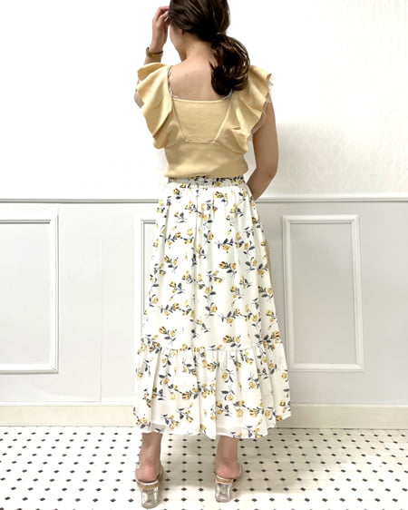Allamanda アラマンダ 裾切替花柄シフォンスカート ｏｕｔｌｅｔ Allamanda アラマンダ 公式通販 Ingni Store
