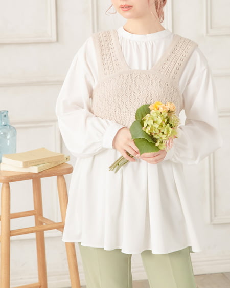 ゆずピスタチオ♡a.v.v ツイードセットアップ   サイズ38号 セットアップ】配色ビスチェ＋ブラウスSET｜INGNI(イング) 公式