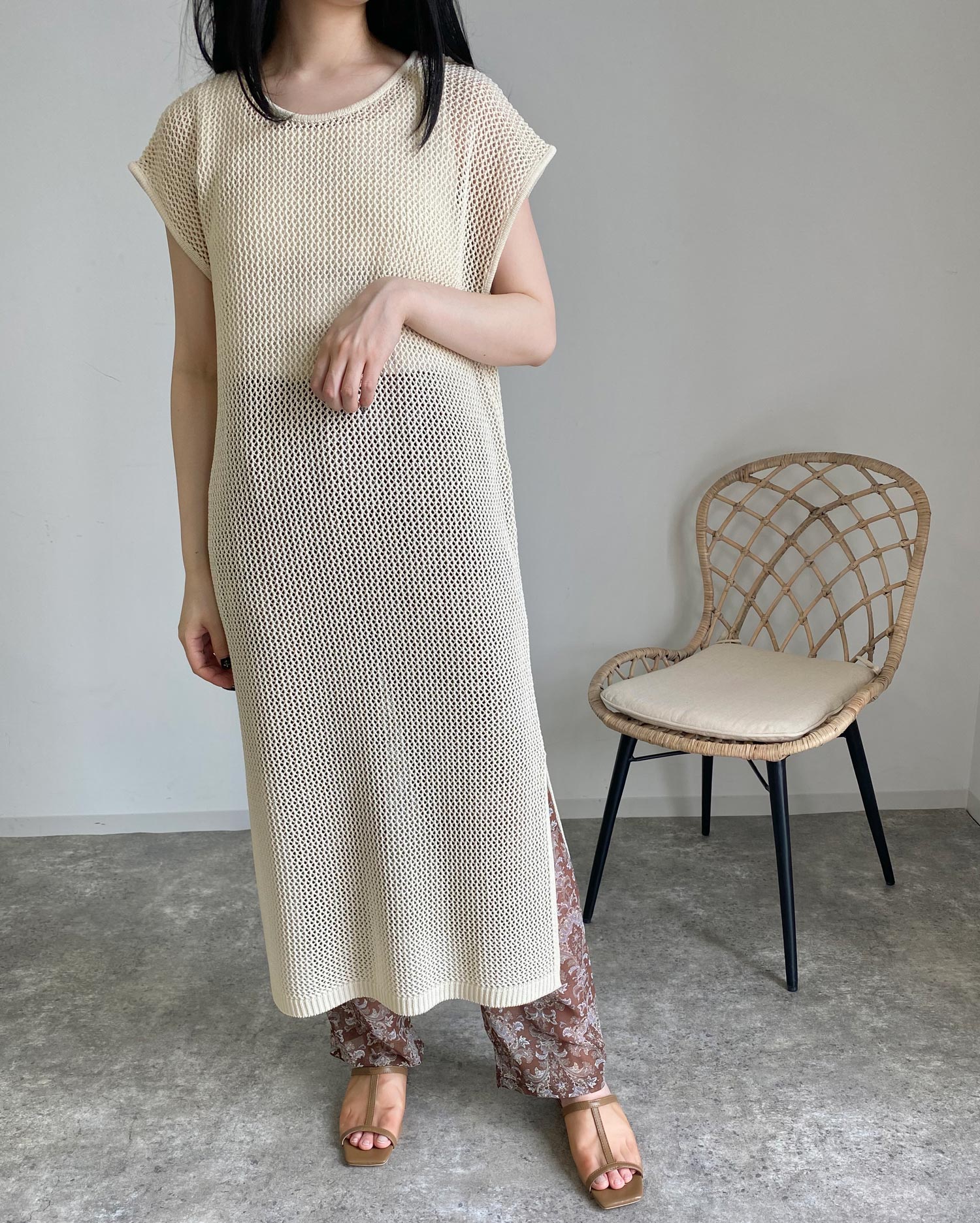 メッシュフレンチスリーブニットワンピース|MLIA(エムリア) 公式通販|INGNI STORE メッシュフレンチスリーブニットワンピース|MLIA(エムリア) 公式通販|INGNI STORE