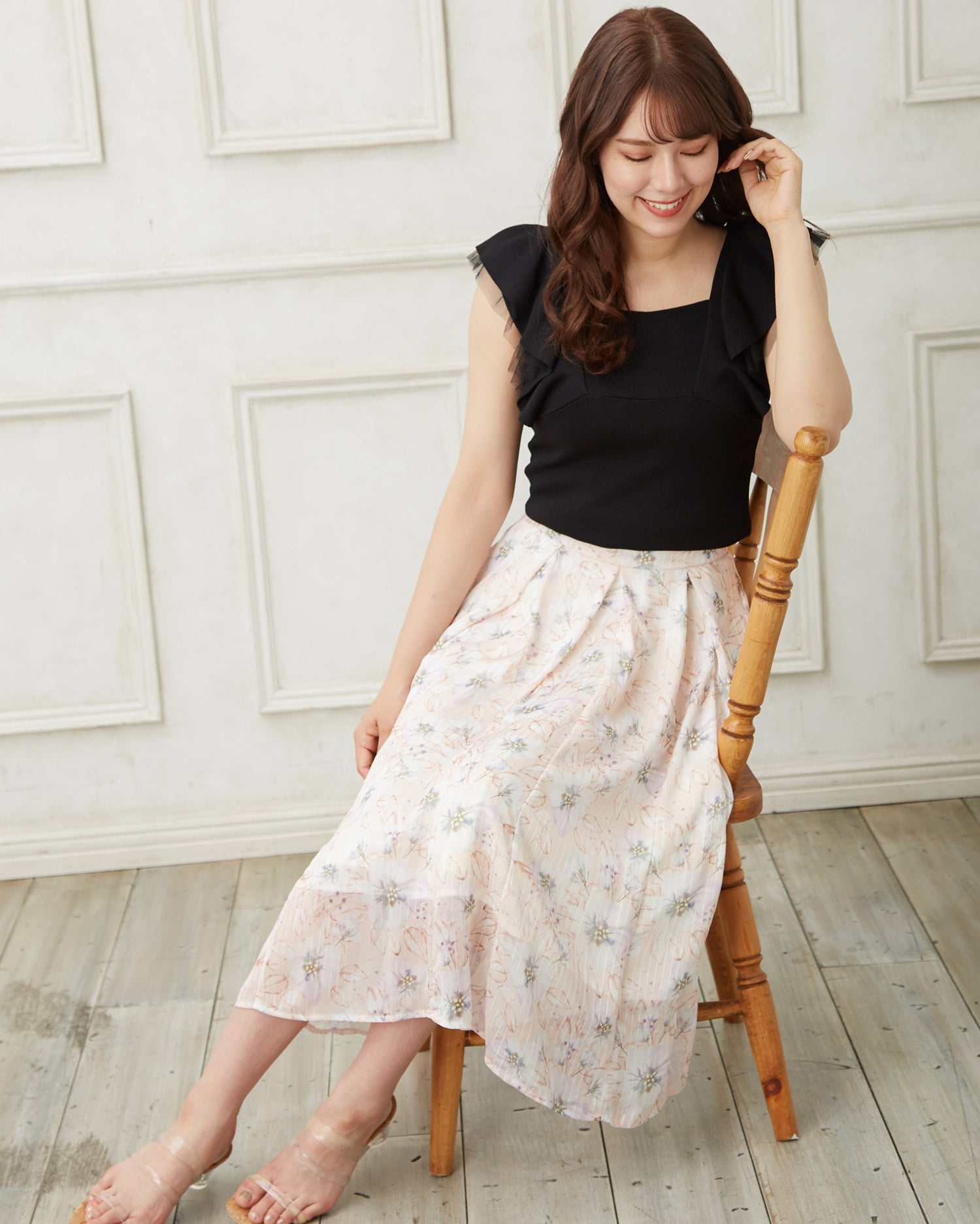 水彩フラワーミディスカート Allamanda アラマンダ 公式通販 Ingni Store 水彩フラワーミディスカート Allamanda アラマンダ 公式通販 Ingni Store