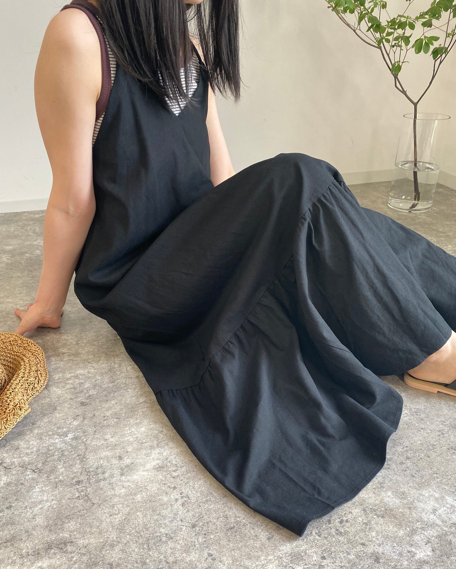 最適な価格 Y S ss Yn D08 305 キャミワンピース 1 リネン Blk レディースウェア お客様満足度no 1 Greenzonwheelz Com