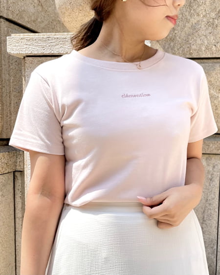 allamanda(アラマンダ) ちびロゴコンパクトTシャツ ピンク