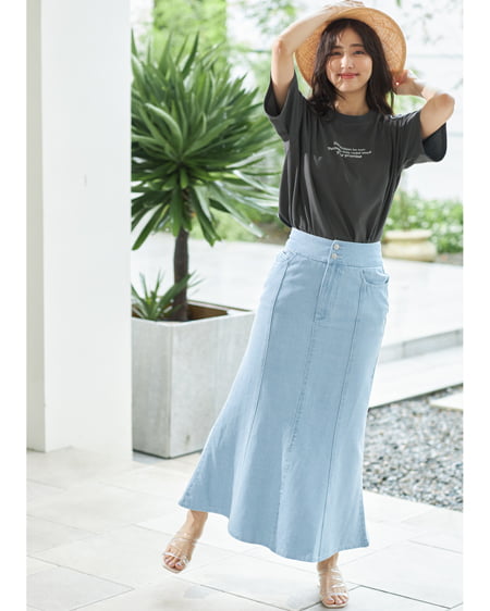 INGNI（イング） ロゴTシャツ＋デニムマーメイドスカート／SET ｽﾐｸﾛ