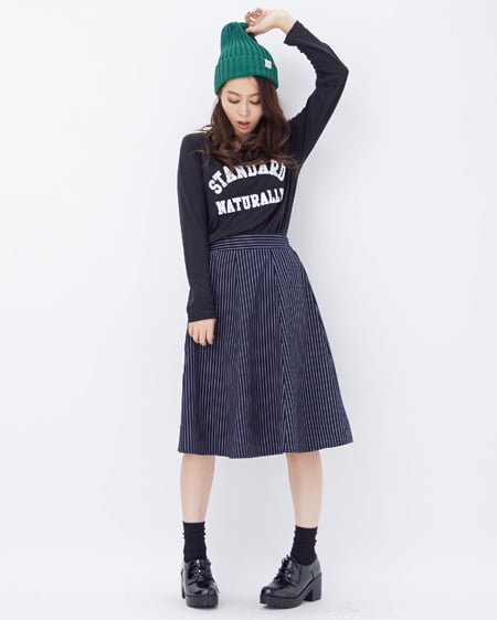 INGNI（イング） NEWロゴ／ロングTシャツ ｸﾛ