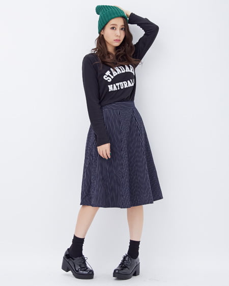 INGNI（イング） NEWロゴ／ロングTシャツ ｸﾛ