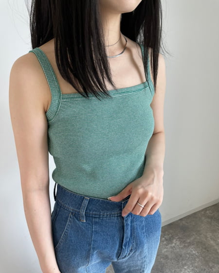 INGNI(イング) スクエアタンク ｵﾌﾎﾜｲﾄ/ｸﾞﾘｰﾝ