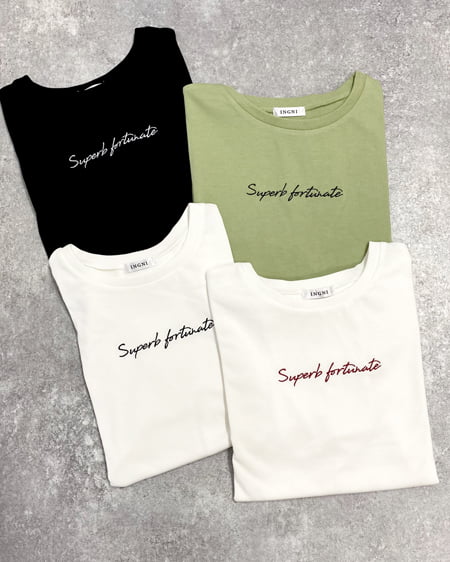 INGNI(イング) 刺繍ロゴTシャツ／A ｵﾌﾎﾜｲﾄ/ｱｶ