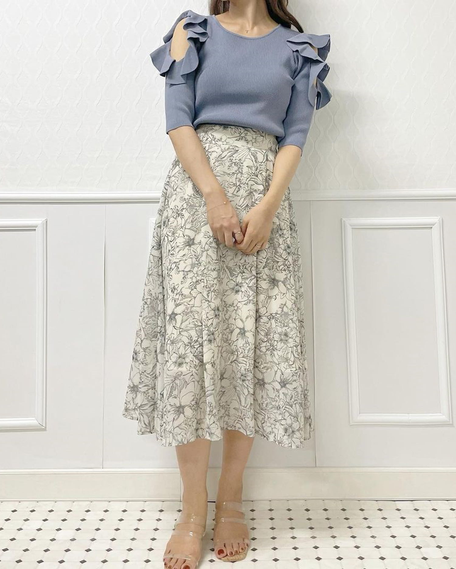 秋の新作 花柄シフォンミモレ スカート Allamanda アラマンダ 公式通販 Ingni Store 秋の新作 花柄シフォンミモレ スカート Allamanda アラマンダ 公式通販 Ingni Store