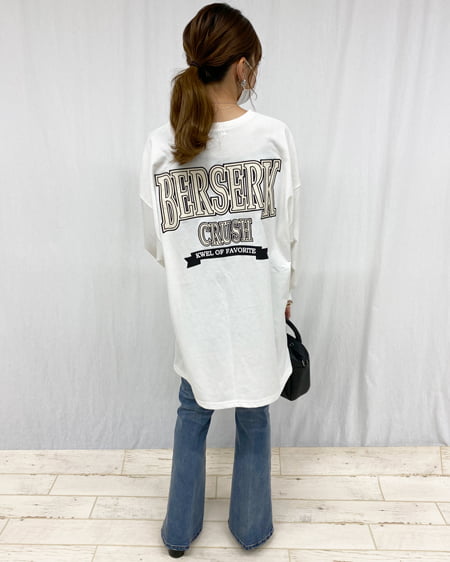 INGNI（イング） BackロゴチュニックロングTシャツ ｵﾌﾎﾜｲﾄ