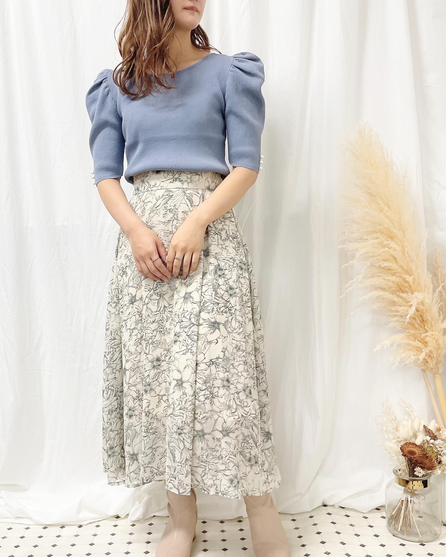 花柄シフォンミモレ スカート Allamanda アラマンダ 公式通販 Ingni Store 花柄シフォンミモレ スカート Allamanda アラマンダ 公式通販 Ingni Store