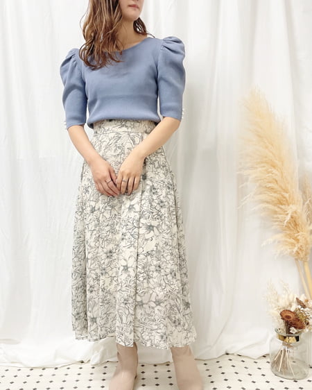 秋の新作 花柄シフォンミモレ スカート Allamanda アラマンダ 公式通販 Ingni Store