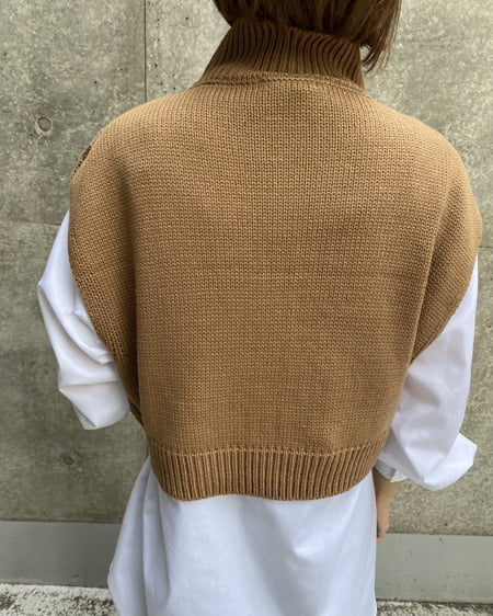 INGNI(イング) パッチワークケーブルニット モカ