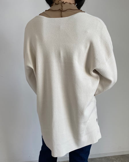 INGNI(イング) 深Vネックハイゲージニット アイボリー