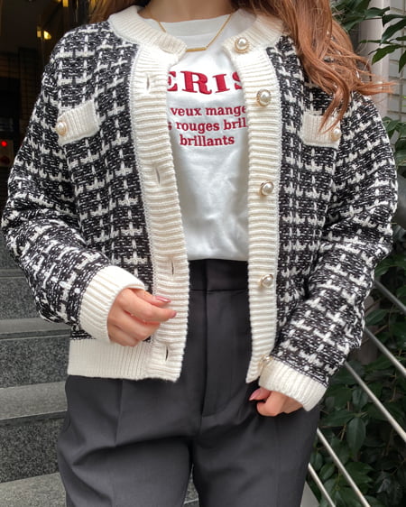 INGNI（イング） ふくれ刺繍ロゴロングTシャツ ｵﾌﾎﾜｲﾄ/ﾎﾞﾙﾄﾞｰ