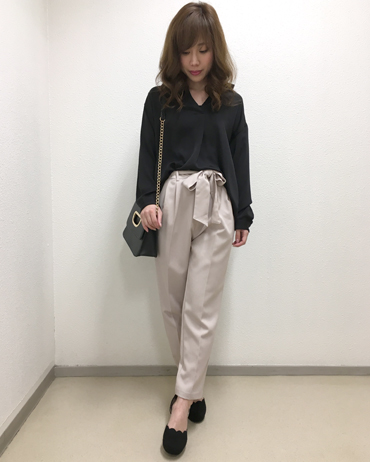 INGNI(イング)のコーディネート イオンモール筑紫野 155cm<br>これからの時期大活躍のスキッパーシャツ♪テーパードパンツで、きちんと感のあるキレイめコーデに仕上げました！