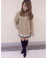 イオンモール高知 160cm<br><br>ルーズなヌケ感が女性らしさをアップしてくれる愛されニット☆シンプルなデザインなので、ボトムはチェック柄などでアクセント入れてあげると更に可愛く仕上がります。<br><a href="http://ameblo.jp/ingni-kouchblog/">★イオンモール高知</a>