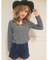 天神コア 158cm<br><br>たっぷりのビジューが存在感バッチリのTOPS.+°＊帽子をプラスしてトレンドコーディネートに♪<br><a href="http://ameblo.jp/ingni-core/">★天神コア</a>