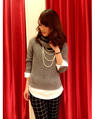 天王寺MIO 161cm<br><br>トレンドのオフタートルにシャツ重ねでおしゃれ上級者に♡<br><a href="http://ameblo.jp/ingni-mio/">★天王寺MIO</a>