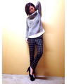 りんくう泉南 160cm<br><br>オフタートルのゆったりとしたニットTOPSはシャツがレイヤードしているので、オシャレ度UP☆更にクロップドと合わせる事でラフに着こなせます。<br><a href="http://ameblo.jp/sennan0079/">★りんくう泉南</a>