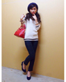りんくう泉南 160cm<br><br>Vニットとトレンドカラーのグリーンのボトムで合わせたカジュアルコーデです♡<br><a href="http://ameblo.jp/sennan0079/">★りんくう泉南</a>