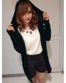 天神コア 158cm<br><br>フードの付いたニットカーディガンは今年人気のロング丈♪”ストライプの柄をMIXしたカジュアルスタイル.+°＊<br><a href="http://ameblo.jp/ingni-core/">★天神コア</a>