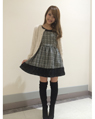 イオンモール高知 160cm<br><br>大人っぽいツィード素材×レースの組み合わせが1枚でも華やかなワンピース☆ふわふわのカーディガンと合わせると愛されコーデの完成です☆<br><a href="http://ameblo.jp/ingni-kouchblog/">★イオンモール高知</a>