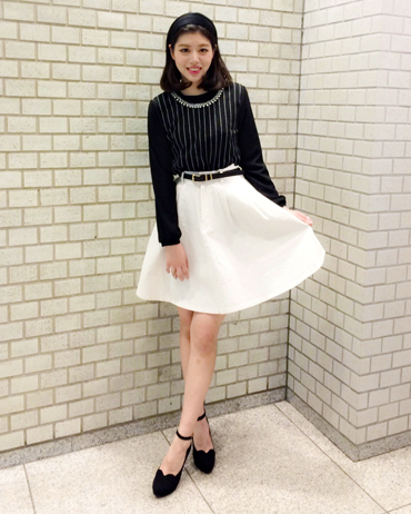 INGNI(イング)のコーディネート サンシャイン池袋 167cm<br>トレンドのストライプにシンプルなスカート合わせで♪♪少し大人っぽいコーディネート。<br><a href="http://ameblo.jp/0911hsotnko/">★サンシャイン池袋</a>