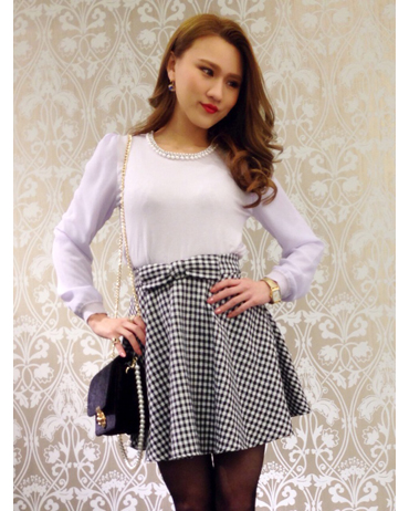 INGNI(イング)のコーディネート ゆめタウン徳島 158cm<br>シンプルで可愛い異素材ニットは使い回しして頂きやすく、ハイウエストスカートを合わせればトレンド感抜群です。<br>★ゆめタウン徳島</a>