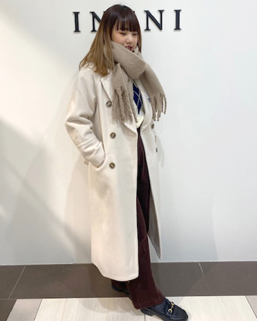 INGNI(イング)のコーディネート ハーバーランドumie 163cm<br>このロングコートは、今年の冬大活躍してくれること間違いなし！シンプルなデザインで合わせやすさ抜群です◎