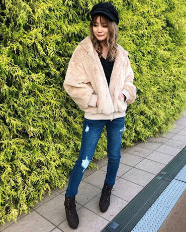 INGNI(イング)のコーディネート 滋賀竜王 160cm<br>ボリューム感あるブルゾンは、カジュアルコーデにも甘めなコーデにもあわせて頂け、秋冬に大活躍間違いなしのアイテムです。