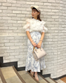 町田ジョルナ 158cm<br><br>ビンテージ感のあるデザインのマーメイドスカートは一枚あるだけでトレンドコーデに。透け感のあるシアーブラウスと合わせれば大人可愛い雰囲気に仕上がります。
