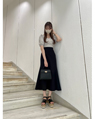 新宿アルタ 159cm<br><br>カシュクールトップスはデコルテが綺麗に見えるデザインでマーメイドスカートと相性抜群。