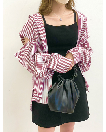 INGNI(イング) 2WAY肩あきストライプシャツ イオンモール福岡 159cm<br>ストライプシャツはシーンやコーデに合わせて変えられる便利な2wayタイプです♪秋先まで使えるようなカラーが揃っています。