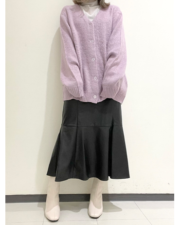 INGNI(イング) モヘアタッチロング／カーディガン 大宮ルミネ 160cm<br>骨格ナチュラル・イエベ秋<br>肌触りの良いモヘアカーデは、ロングスカートと合わせることで女の子らしいシルエットに。これからの時期重宝する一枚です。