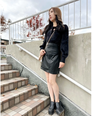 BACKレースUPフェイクレザーミニスカート|INGNI(イング) 公式通販 BACKレースUPフェイクレザーミニスカート|INGNI(イング) 公式通販