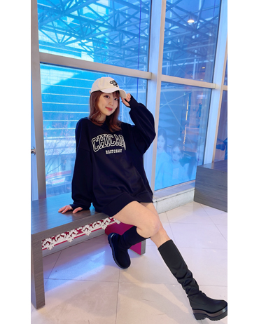 INGNI(イング) ストレッチタンクソールブーツ／A 渋谷109 160cm<br><br>これ一枚でコーデ完成のロゴチュニック！ロングブーツ合わせが今っぽくてスキ♪