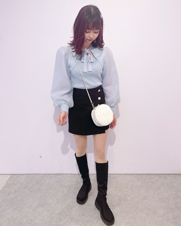 INGNI(イング) ストレッチタンクソールブーツ／A 渋谷109 167cm<br>骨格ウェーブ・ブルべ<br>水色好きな方必見！この色味だいすき♪