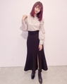 渋谷109 167cm<br>骨格ウェーブ・ブルべ<br>春先取り♪可愛すぎる花柄のシアーブラウス！私はグレーを着たよ♪