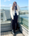 アミュエスト博多 150cm<br>骨格ストレート・イエベ<br>シンプルな着回しのしやすいカーディガンです。ショート丈なのでロングボトムの組み合わせでもバランス良く着こなせます。