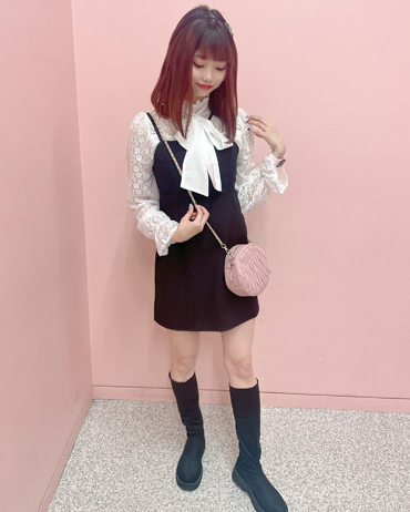 INGNI(イング) ストレッチタンクソールブーツ／A 渋谷109 167cm<br>骨格ウェーブ・ブルべ<br>ミニキャミOP。トレンドのホルダーネックがかわいい♪