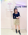 渋谷109 161cm<br>骨格ナチュラル<br>新作ですでに109で大人気のBackリボントップス。フロントはスクエアNでシンプル見えだから上品コーデにも◎