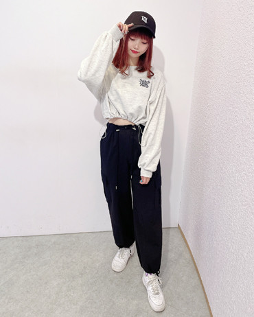 渋谷109 167cm<br>骨格ウェーブ・ブルべ<br>カジュアルコーデ！裾がゴムで調節出来るから色んな着こなしが出来るよ♪