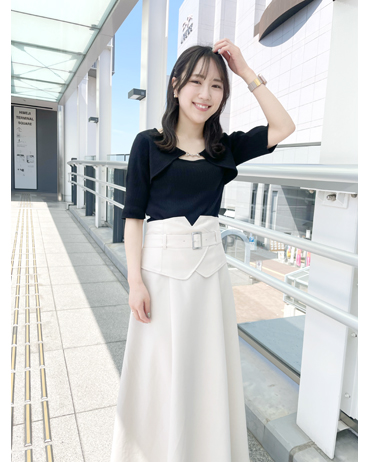 INGNI(イング) 【着用動画あり】コルセットドッキングフレア／スカート ピオレ姫路 150cm<br>骨格ウェーブ・イエベ秋<br>さりげない肌見せが可愛いトップスで袖は二の腕が隠れるので安心です◎トップスはコンパクトなシルエットなのでインスタイルがスッキリ見えてオススメ◎ハイウエストのコルセットデザインのスカートと合わせてスタイルアップ効果抜群です！
