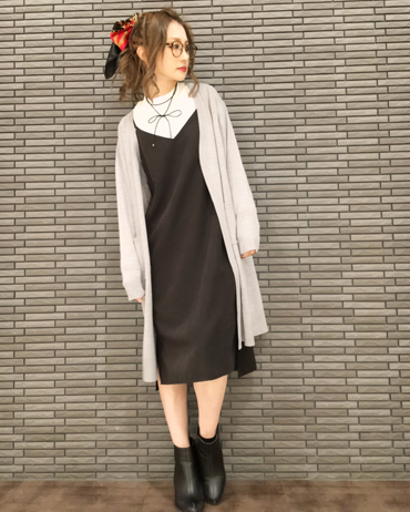 INGNI(イング)のコーディネート イオンモール宮崎 158cm<br>軽やかな羽織心地のロングカーディガンはスッキリとしたラインで着れる一枚♪ロング丈のワンピースとも相性◎です！