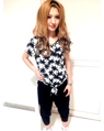 天神コア 158cm<br><br>トレンドのリゾート柄をサルエルパンツと合わせてカジュアルに！<br><a href="http://ameblo.jp/ingni-core/">★天神コアブログ</a>