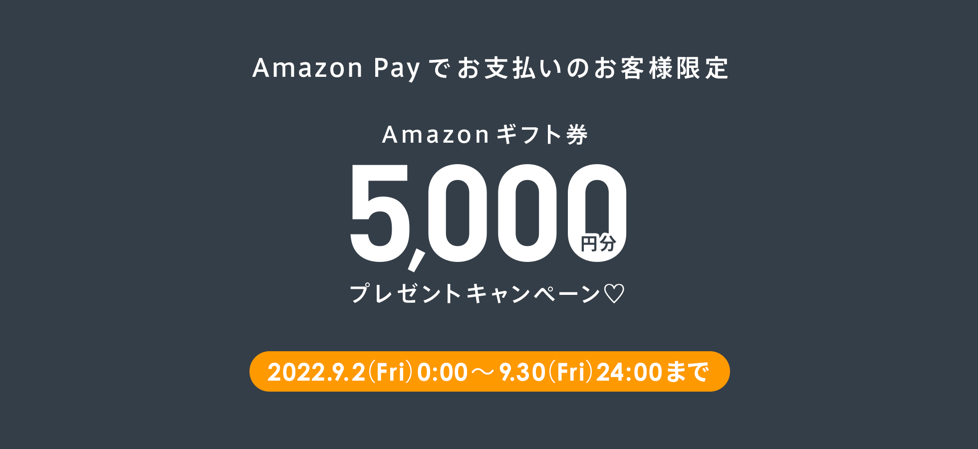 Amazon Payででお支払いのお客様限定 Amazonギフト券 5000円分 プレゼントキャンペーン♡