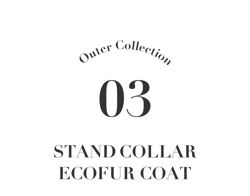 STAND COLLAR ECOFUR COAT