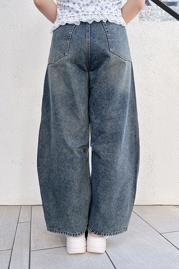 デニムカーブパンツ / Sサイズ着用 / 身長157cm / 骨格ウェーブ