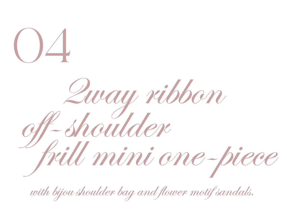 2way ribbon off-shoulder frill mini one-piece