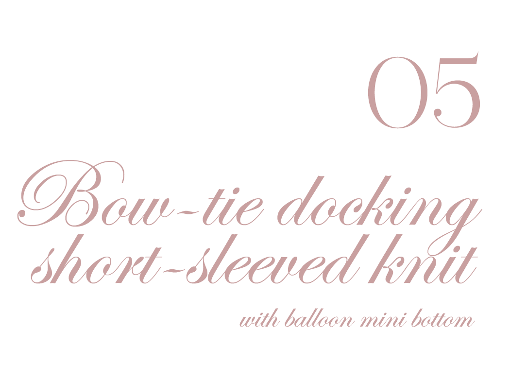 Bow-tie docking short-sleeved knit